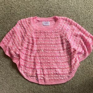 Justice Girls Sweater Short Sleeved Flared Sequence. Hardly Worn Like New.